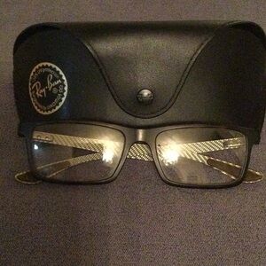 Ray-Ban Black and Gold Glasses